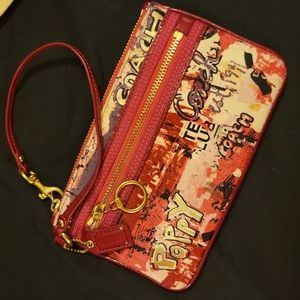 Pink Poppy Coach clutch